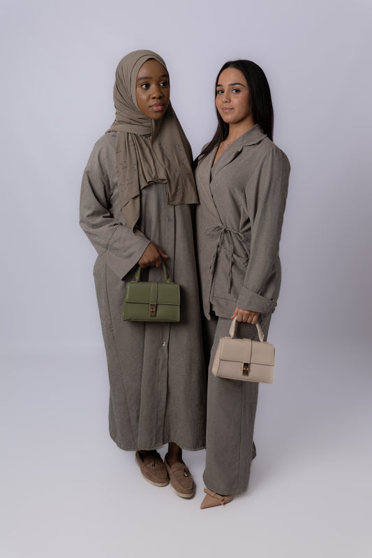 Grey Abaya buttons